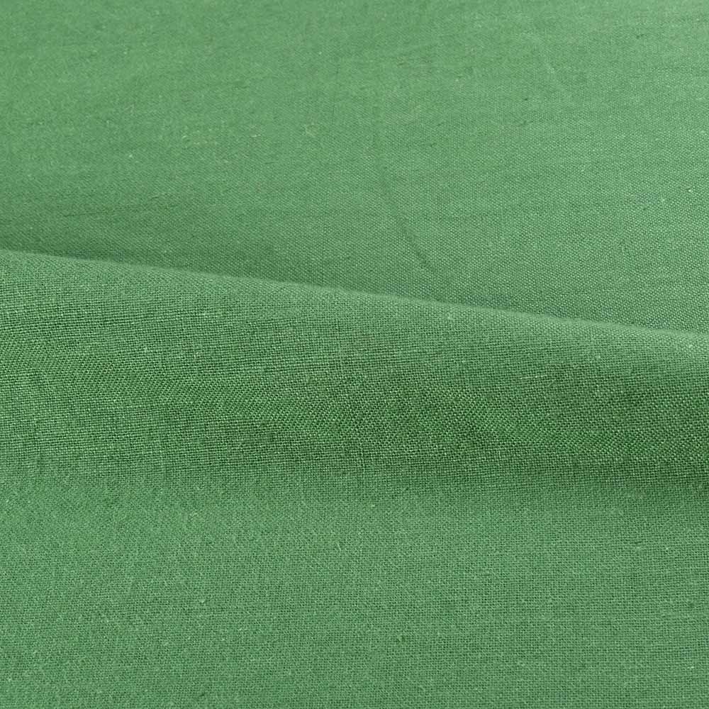 PLAIN GREEN KHADI COTTON 115 GSM HANDWOVEN FABRIC