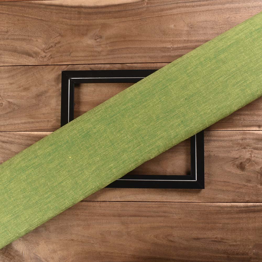 Plain Green Khadi Cotton 105 GSM Handwoven Fabric 34