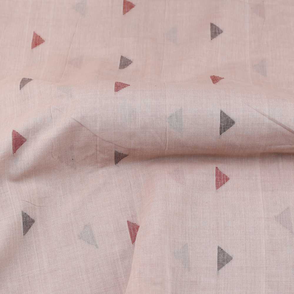 Geometric Light Pink Jamdani Pure Cotton 55 GSM Fabric 119