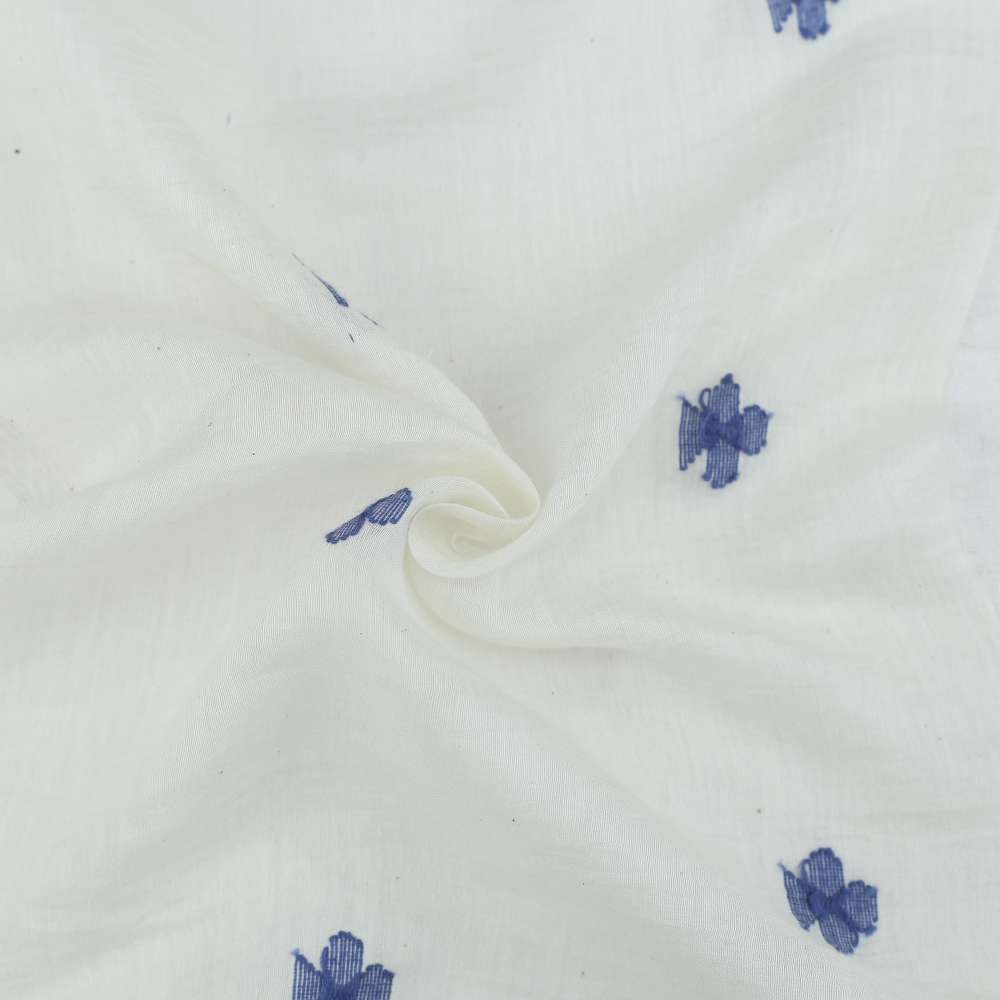 Geometric Cream Jamdani Silk Cotton Blend 43 GSM Fabric