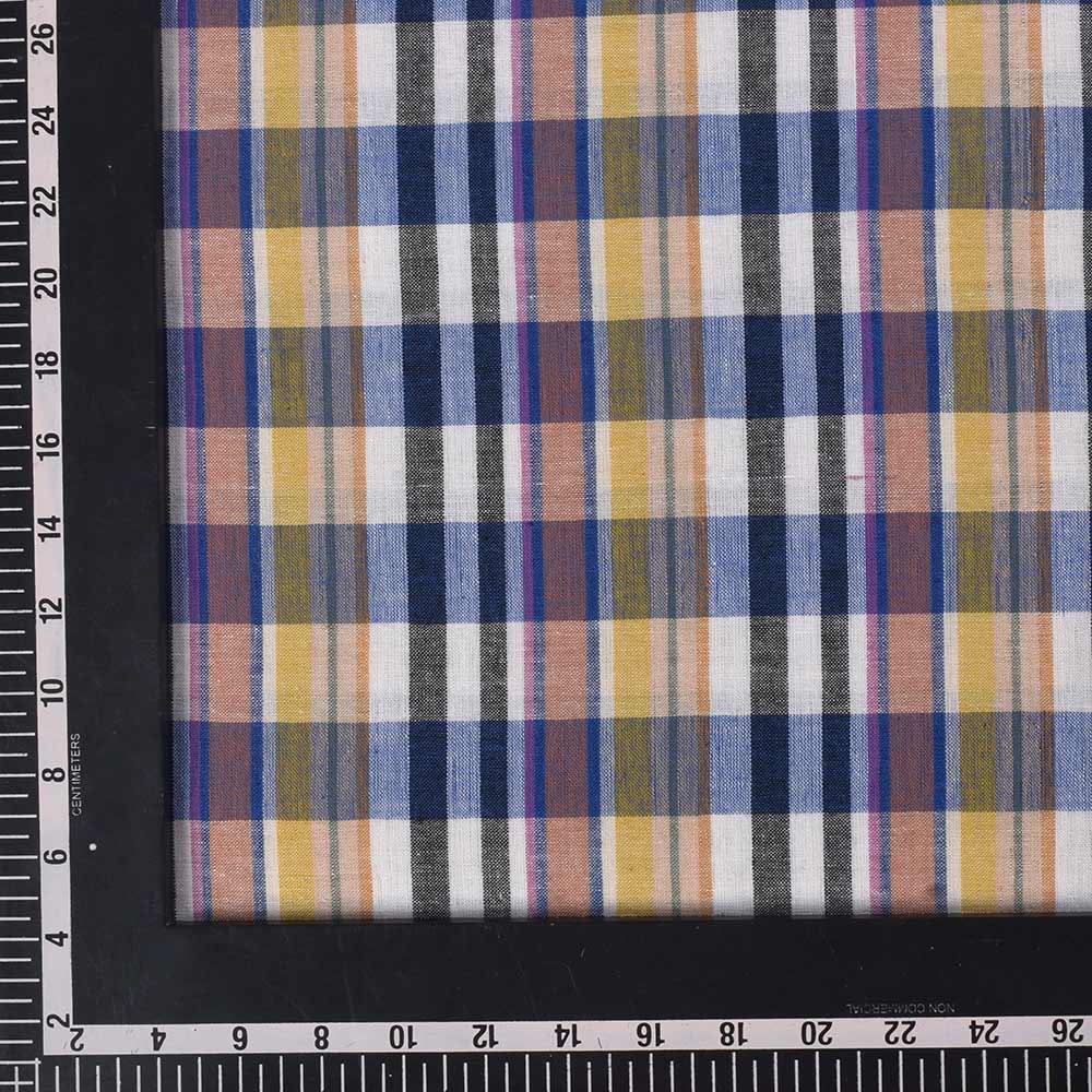 CHECK MULTICOLOR PURE COTTON 94 GSM HANDWOVEN FABRIC 427