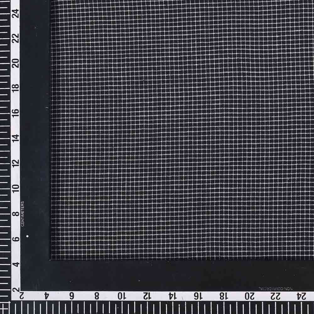 CHECK BLACK & WHITE PURE COTTON 104 GSM HANDWOVEN FABRIC 274A