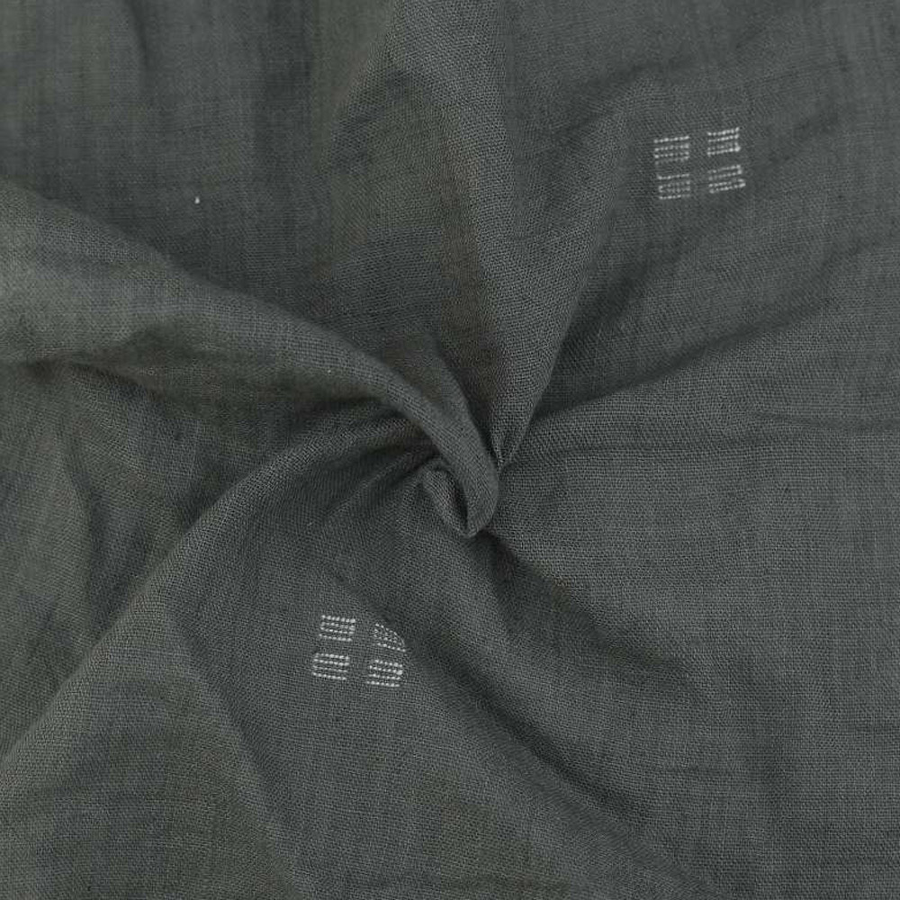 Geometric Grey Jamdani Pure Cotton 67 GSM Fabric