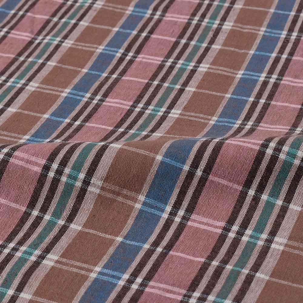 CHECK MULTICOLOR PURE COTTON 90 GSM HANDWOVEN FABRIC 545