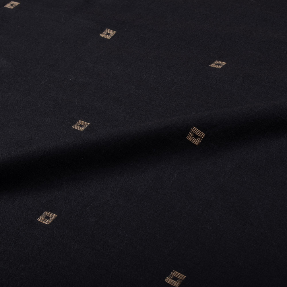 GEOMETRIC BLACK JAMDANI SILK COTTON BLEND 43 GSM FABRIC