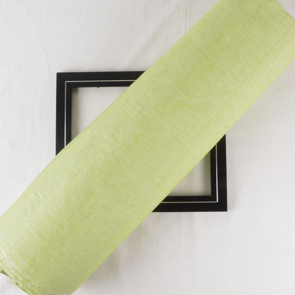Stripe Green Pure Cotton 98 GSM Handwoven Fabric