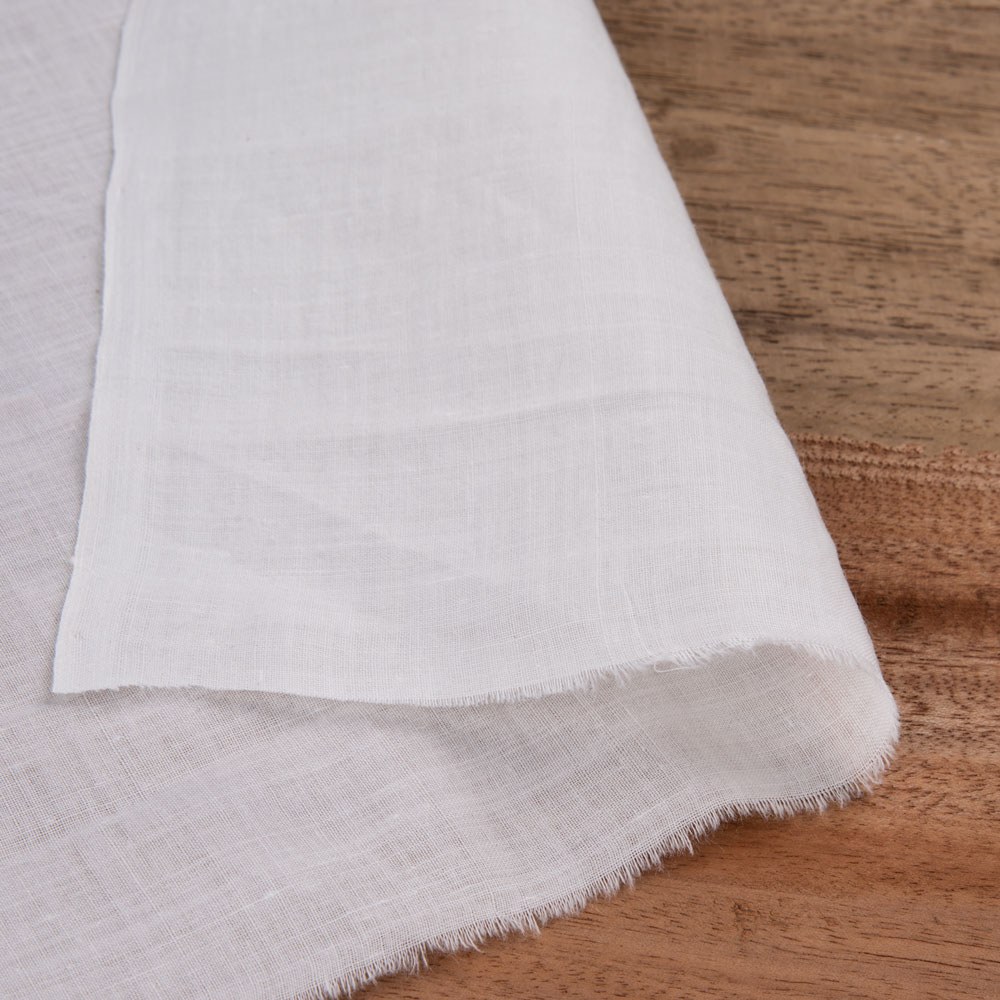 White Khadi Cotton 64 GSM Fabric - Bleached White & Dyeable