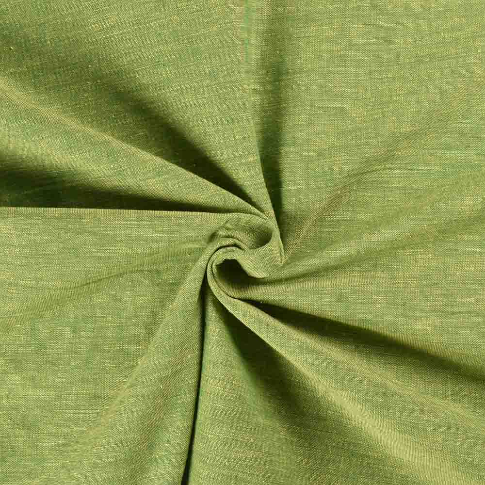 Plain Green Khadi Cotton 105 GSM Handwoven Fabric 34