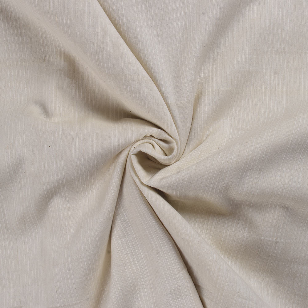 Stripe Cream Pure Cotton 80 GSM Handwoven Fabric