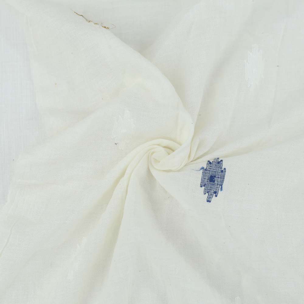Geometric Cream Jamdani Pure Cotton 55 GSM Fabric 42