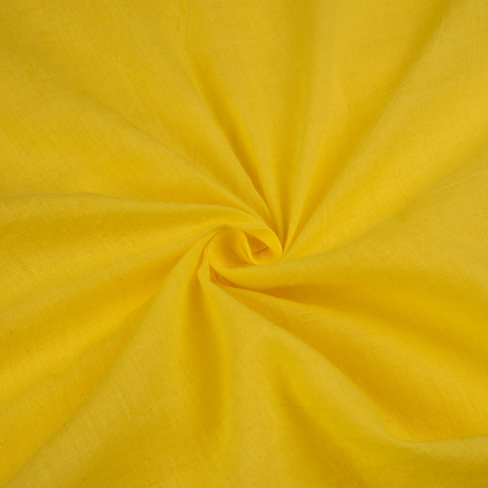 Plain Yellow Khadi Cotton 58 GSM Handwoven Fabric