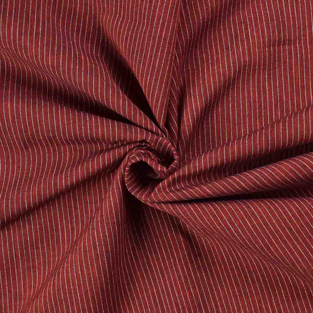 Stripe Red Cross Colour Pure Cotton 94 GSM Handwoven Fabric 288