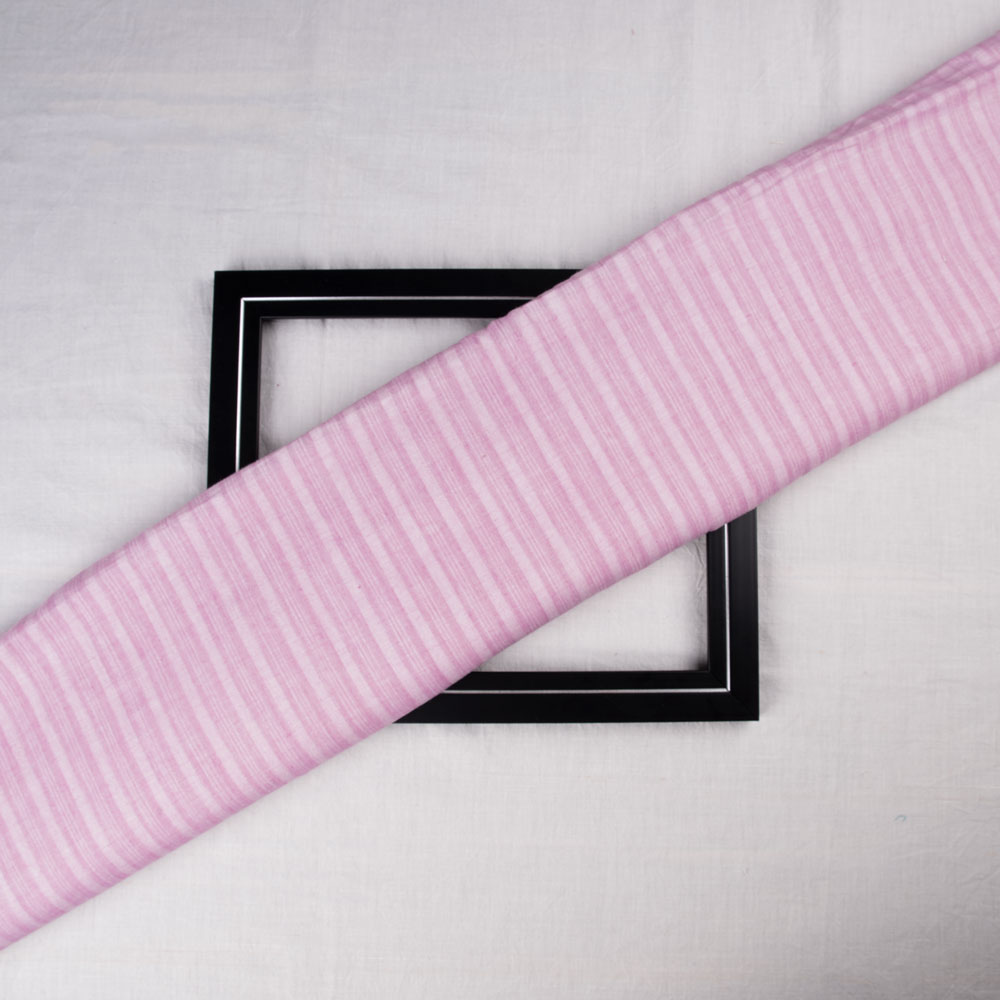 Stripe Lilac Pure Cotton 85 GSM Handwoven Fabric Wb8