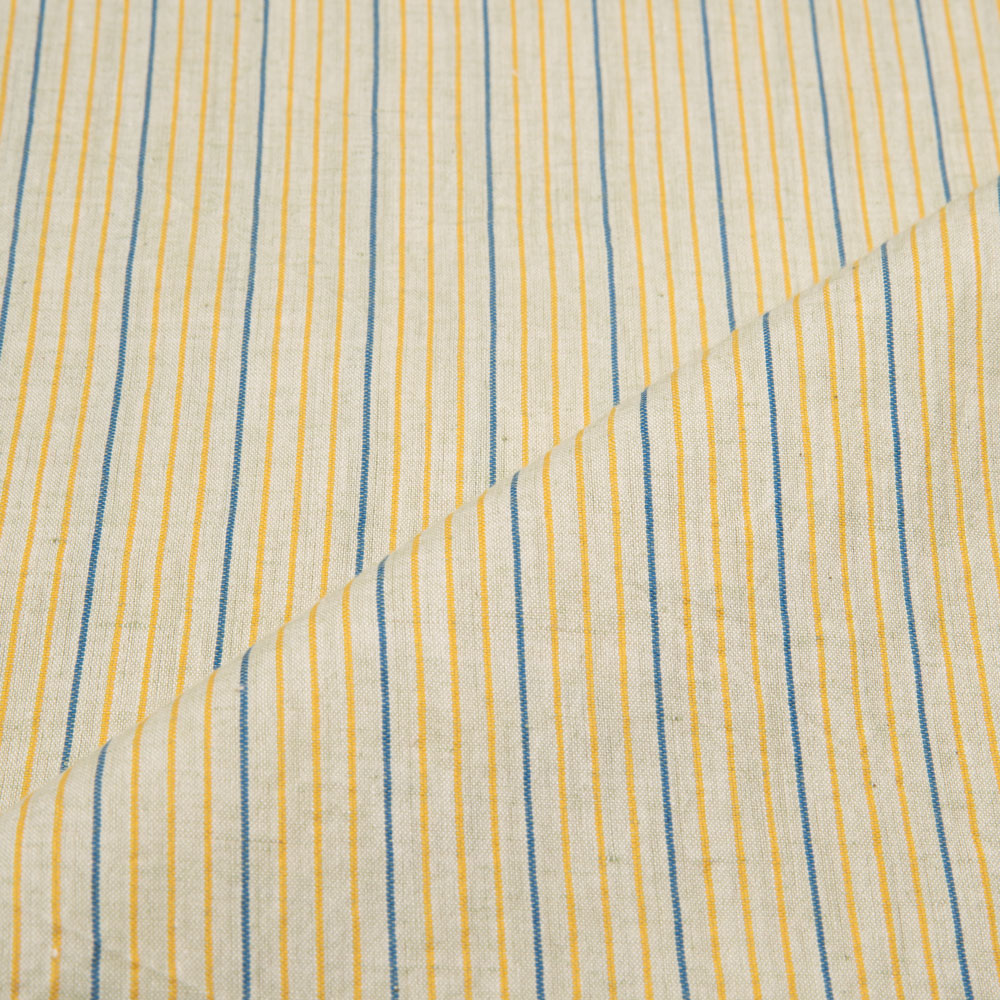 PINSTRIPE YELLOW PURE COTTON 90 GSM HANDWOVEN FABRIC