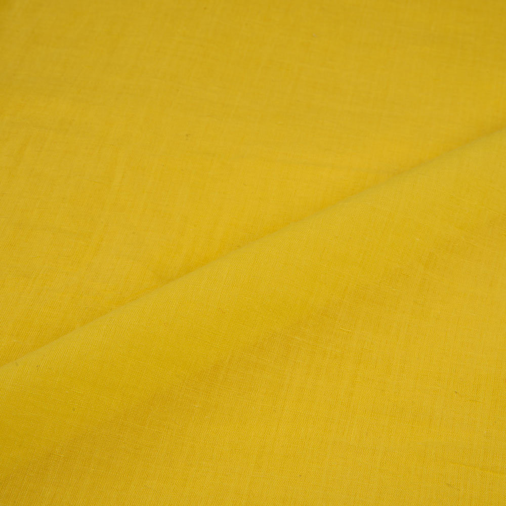 PLAIN YELLOW KHADI COTTON 58 GSM HANDWOVEN FABRIC