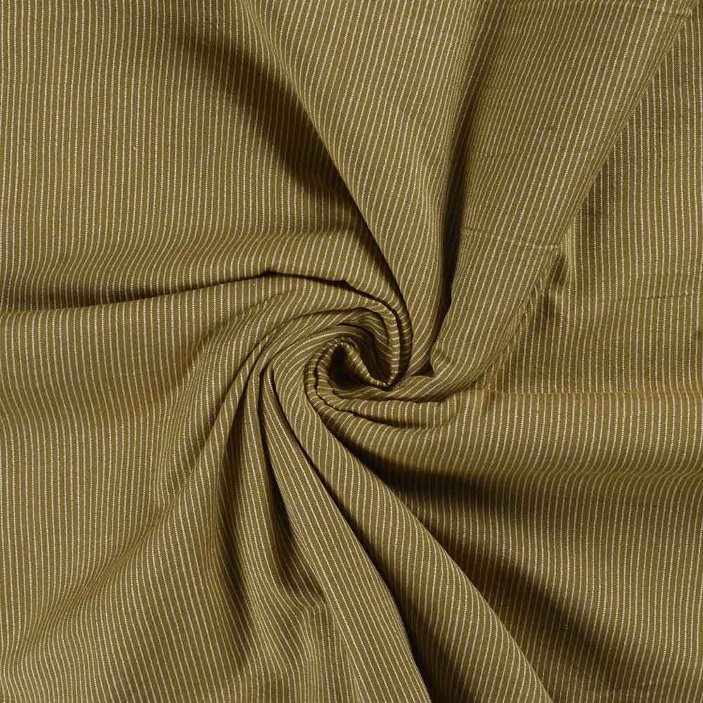 Stripe Mustard Yellow Pure Cotton 90 GSM Handwoven Fabric