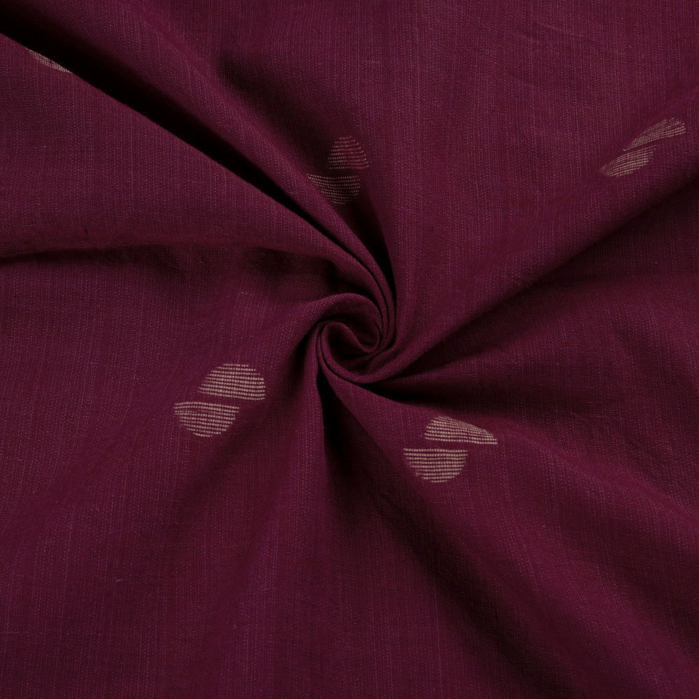 Geometric Maroon Jamdani Pure Cotton 55 GSM Handwoven Fabric