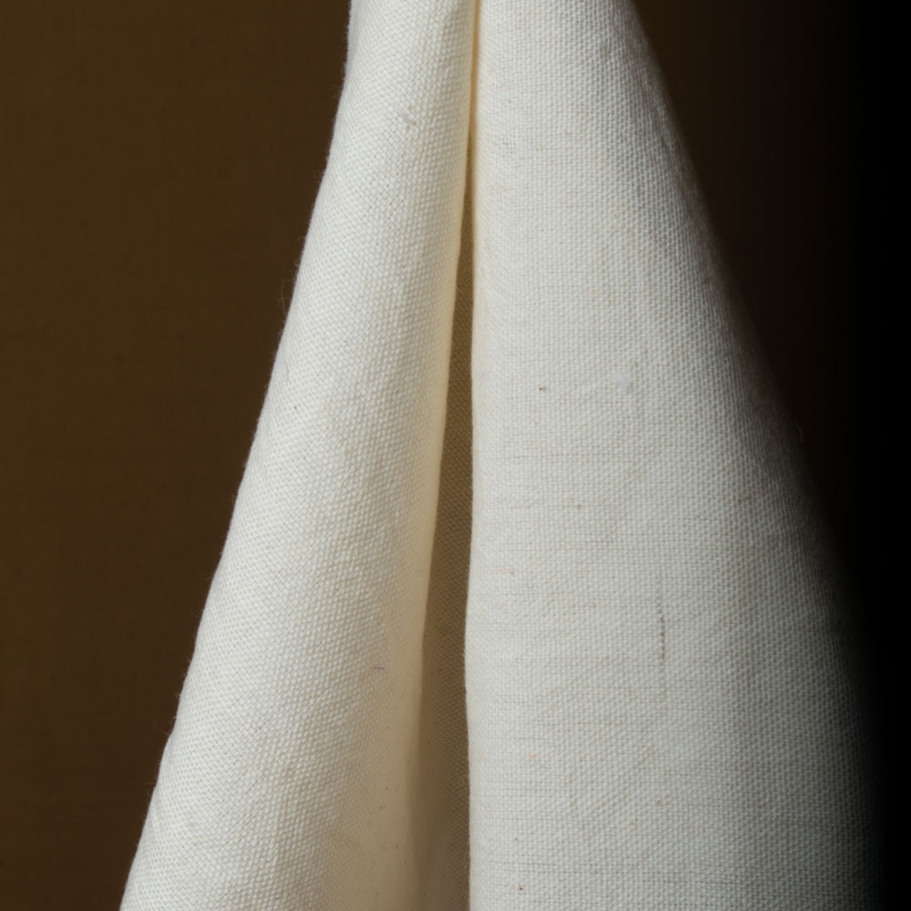 Plain Yellow Khadi 122 GSM Fabric - Handspun & Handwoven H18