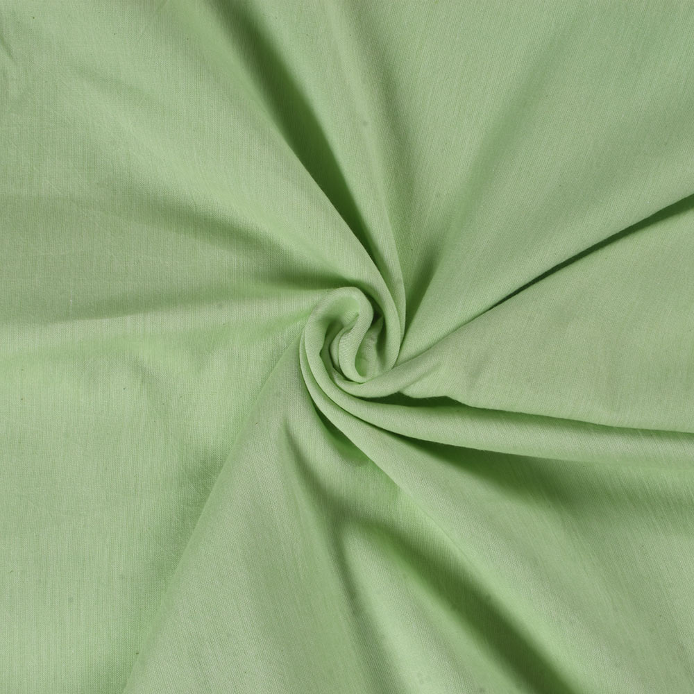 Plain Green Pure Cotton 74 GSM Handwoven Fabric