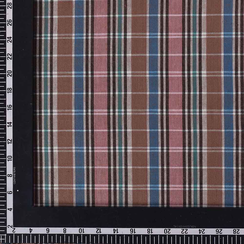 CHECK MULTICOLOR PURE COTTON 90 GSM HANDWOVEN FABRIC 545