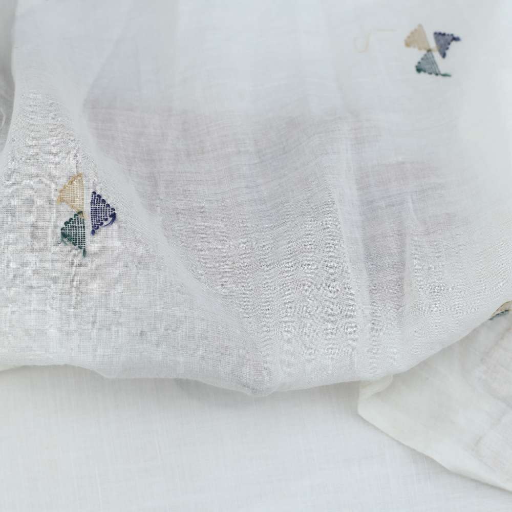 Jamdani (Handloom Embroidery) | Pure Cotton Organdy 53 GSM Fabric