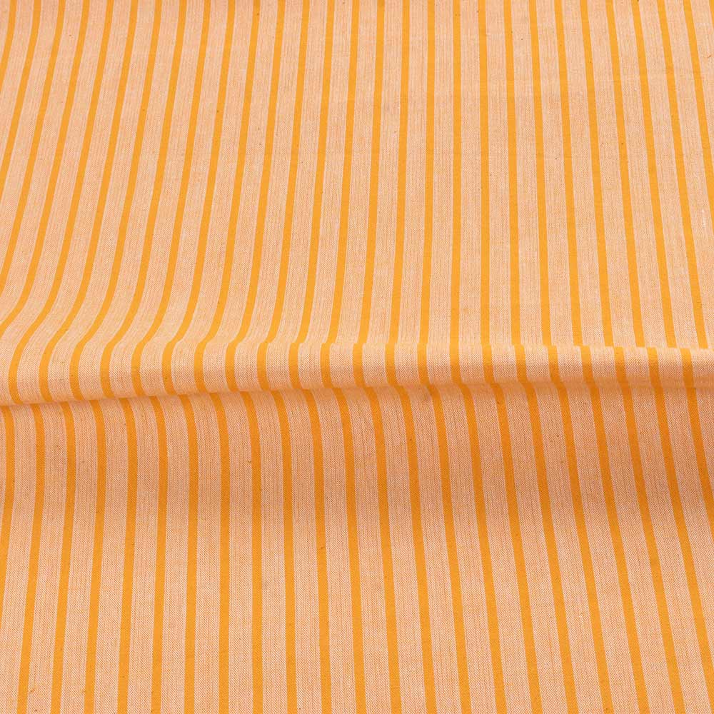 STRIPE YELLOW PURE COTTON 100 GSM HANDWOVEN FABRIC
