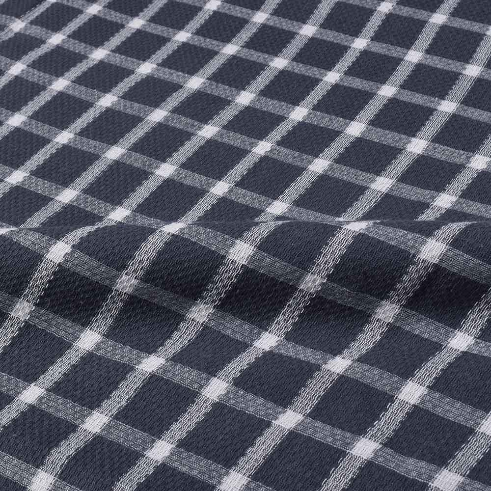 CHECK GREY WHITE TWILL PURE COTTON 100 GSM HANDWOVEN FABRIC