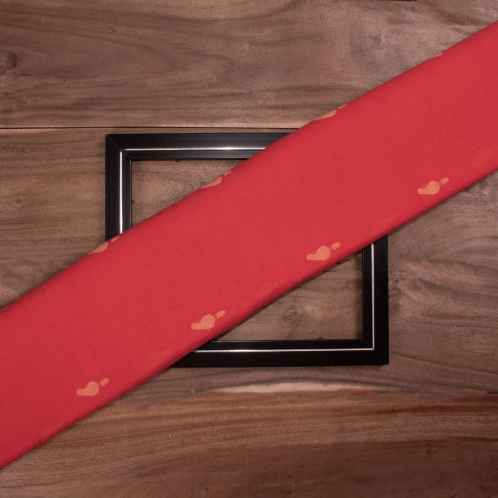 Geometric Red Jamdani Pure Cotton 55 GSM Fabric