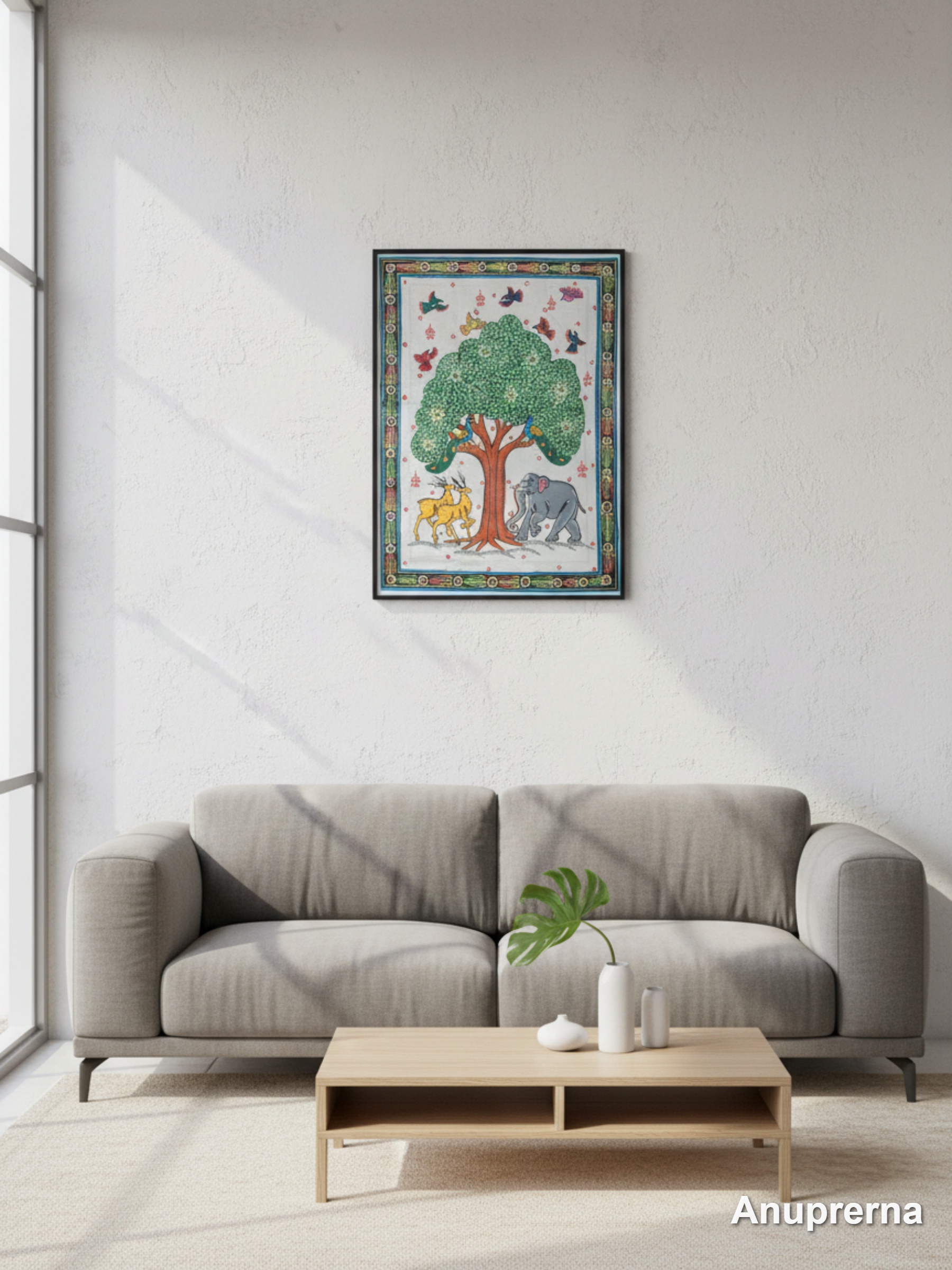Animals & Tree Pattachitra Wall Art Decor