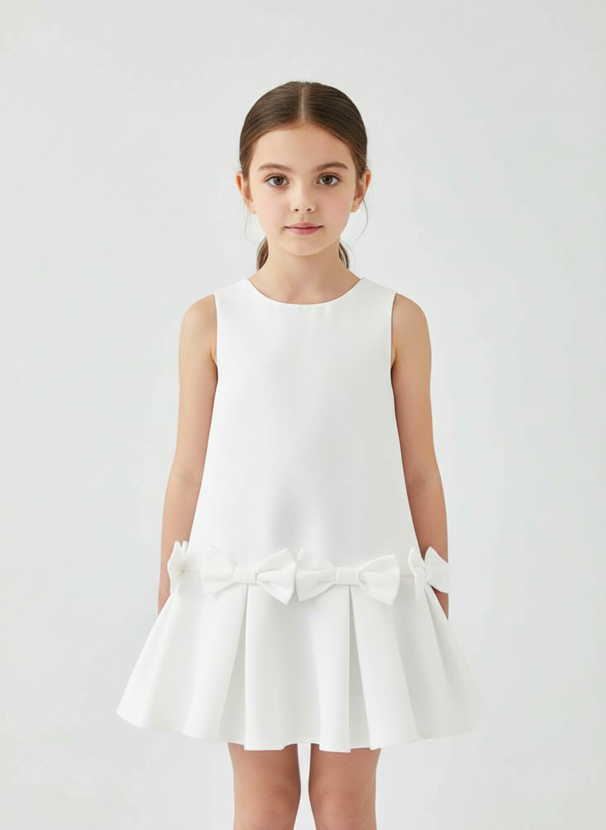 Pleats & Bows Kids Dress