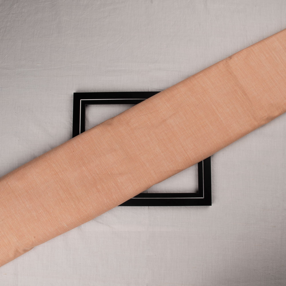 Chambray Orange Khadi Cotton 75 GSM Handwoven Fabric H41