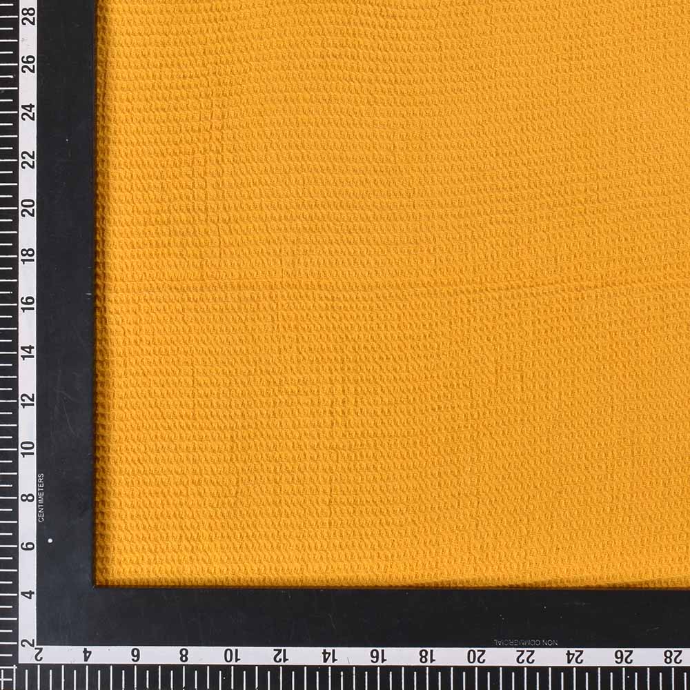 MUSTARD HONEYCOMB WEAVE PURE COTTON 122 GSM HANDWOVEN FABRIC 56