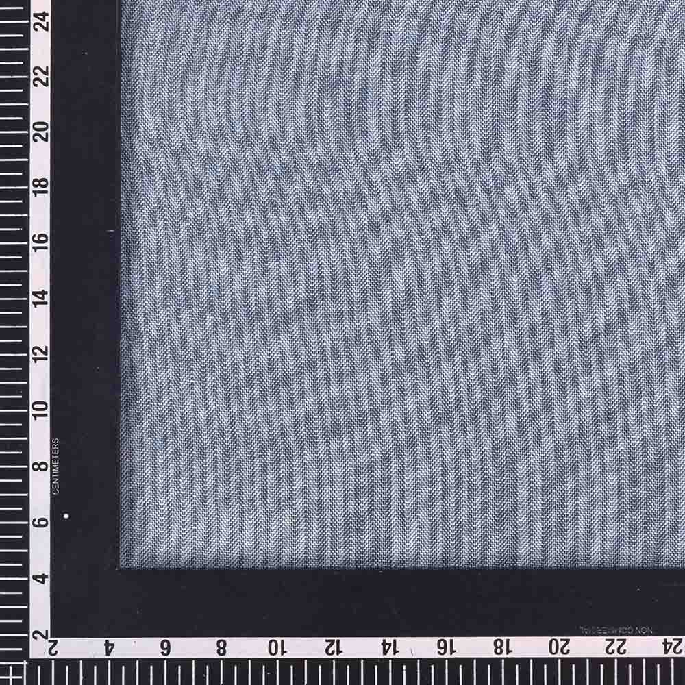 Herringbone petrol blue twill pure cotton 100 GSM handwoven Fabric
