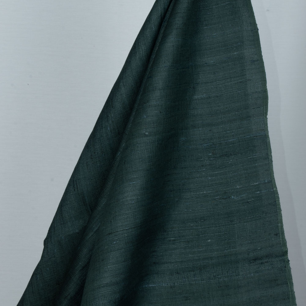 Plain Green Natural Ketya Silk Cotton Blend 150 GSM Handwoven Fabric
