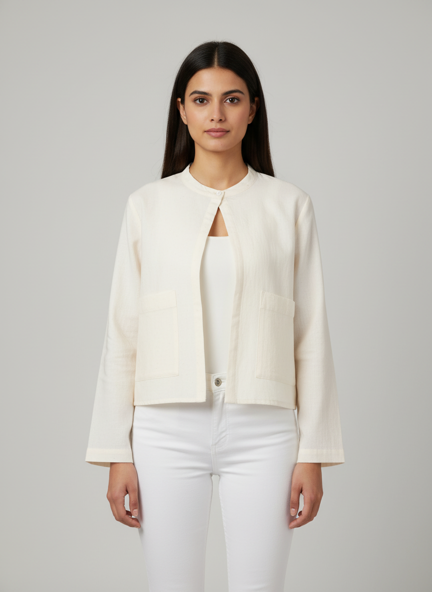 Crop Jacket - Basic Full Sleeved