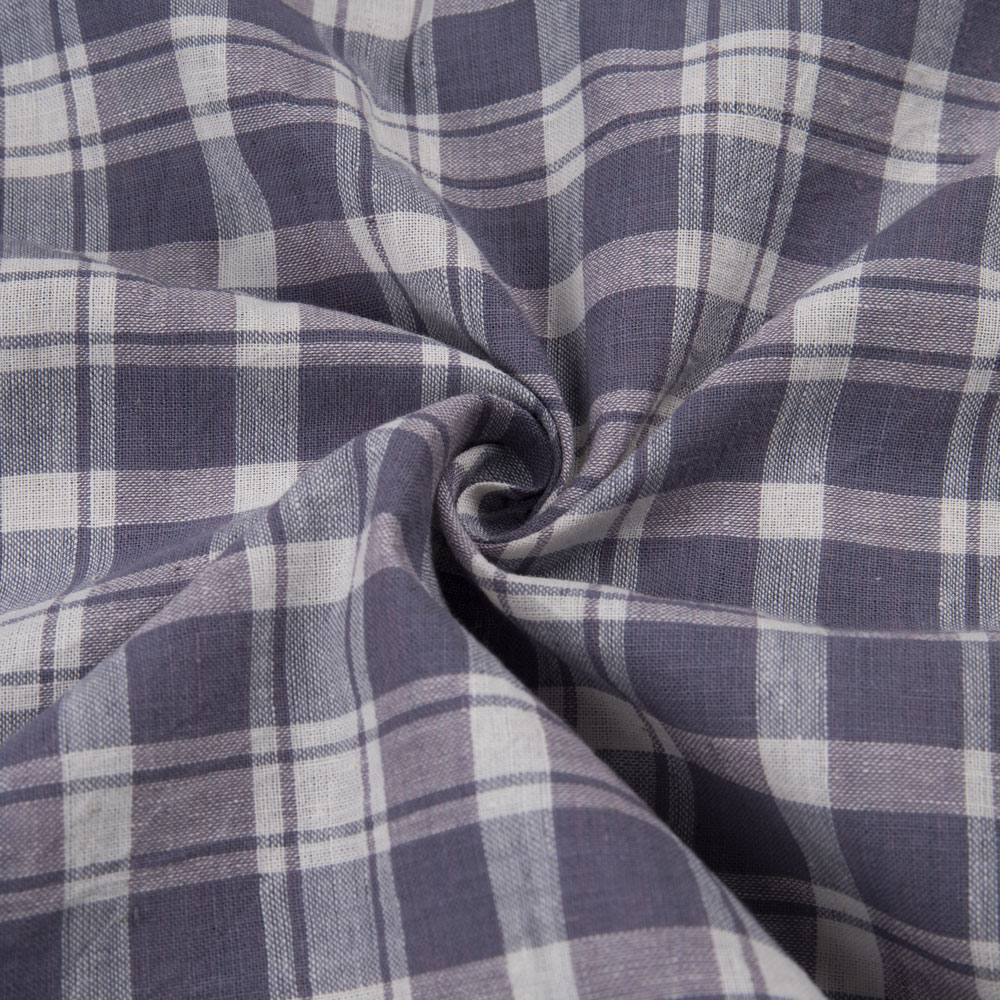 Check Dusty Purple Pure Cotton 104 GSM Handwoven Fabric
