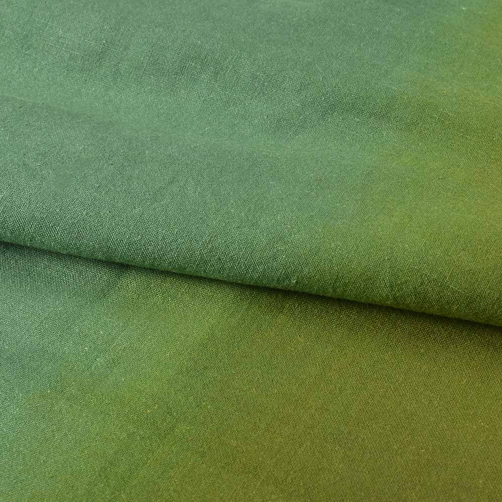 ombré TIE DYE YELLOW GREEN KHADI COTTON 115 GSM HANDWOVEN FABRIC