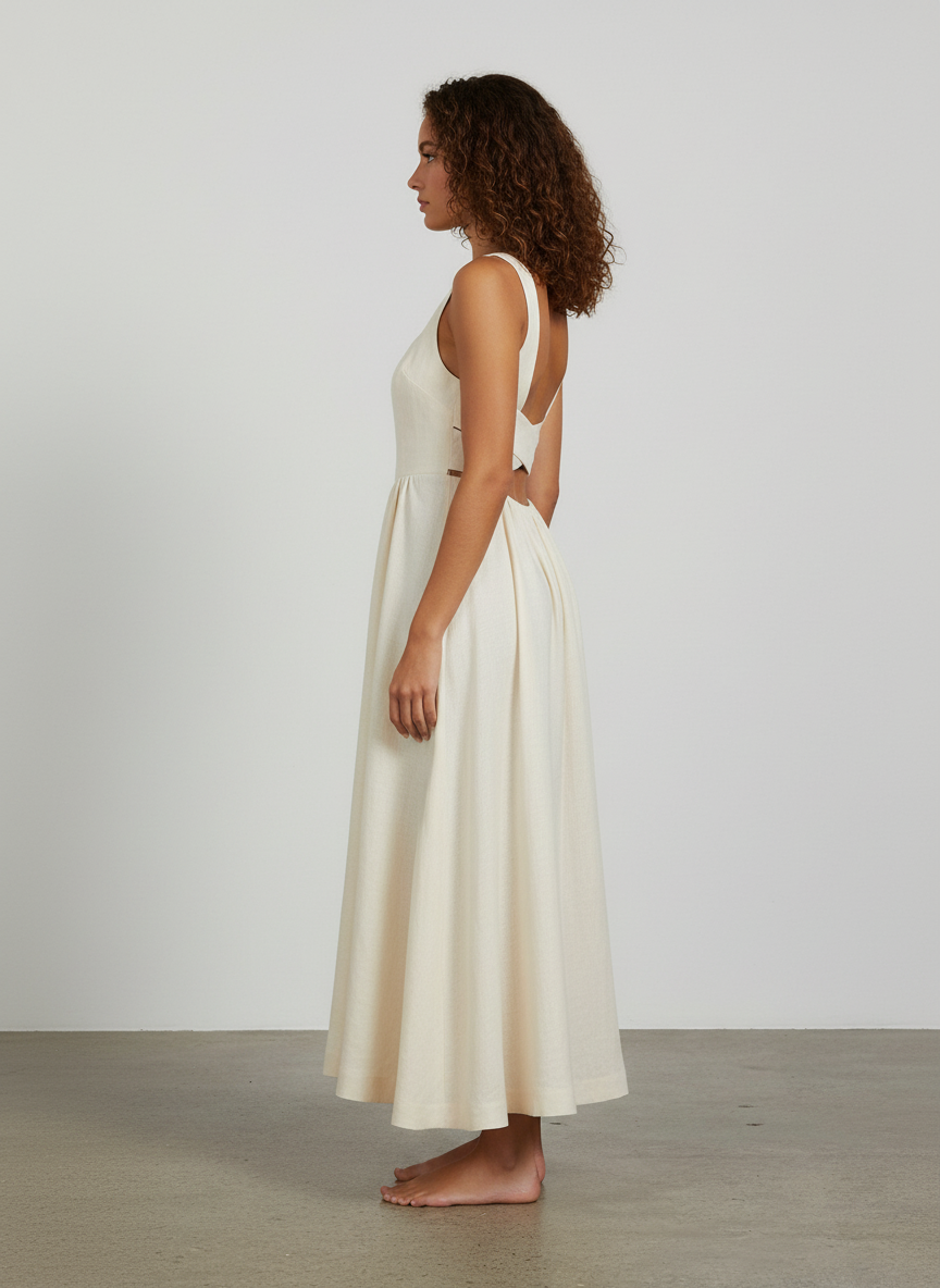 Criss Cross Front Dress With Open Back
