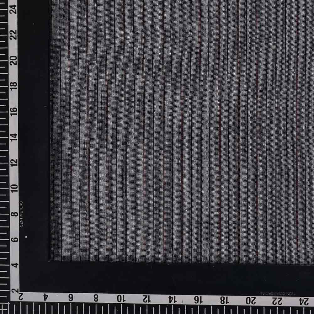 STRIPE BLACK PURE COTTON 98 GSM HANDWOVEN FABRIC 229