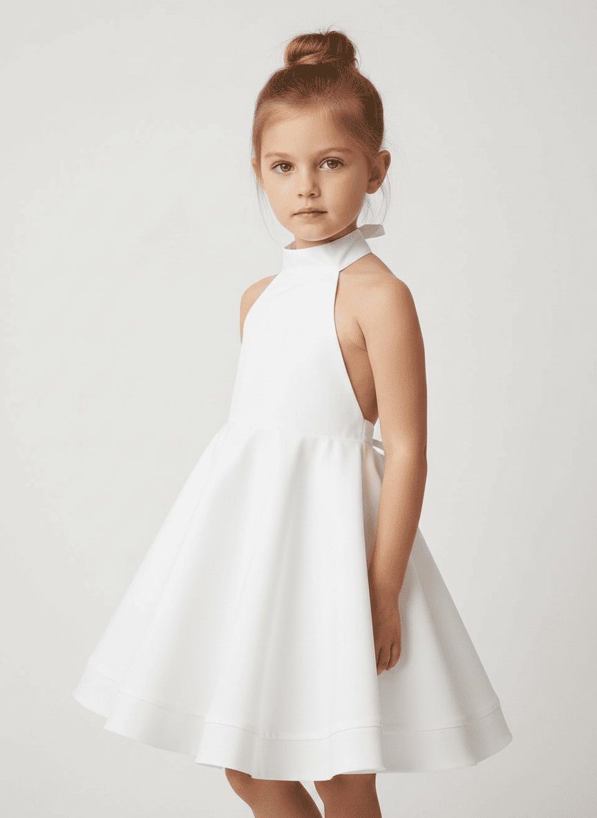 Halter Neck With Back Detailing Kid's Dress