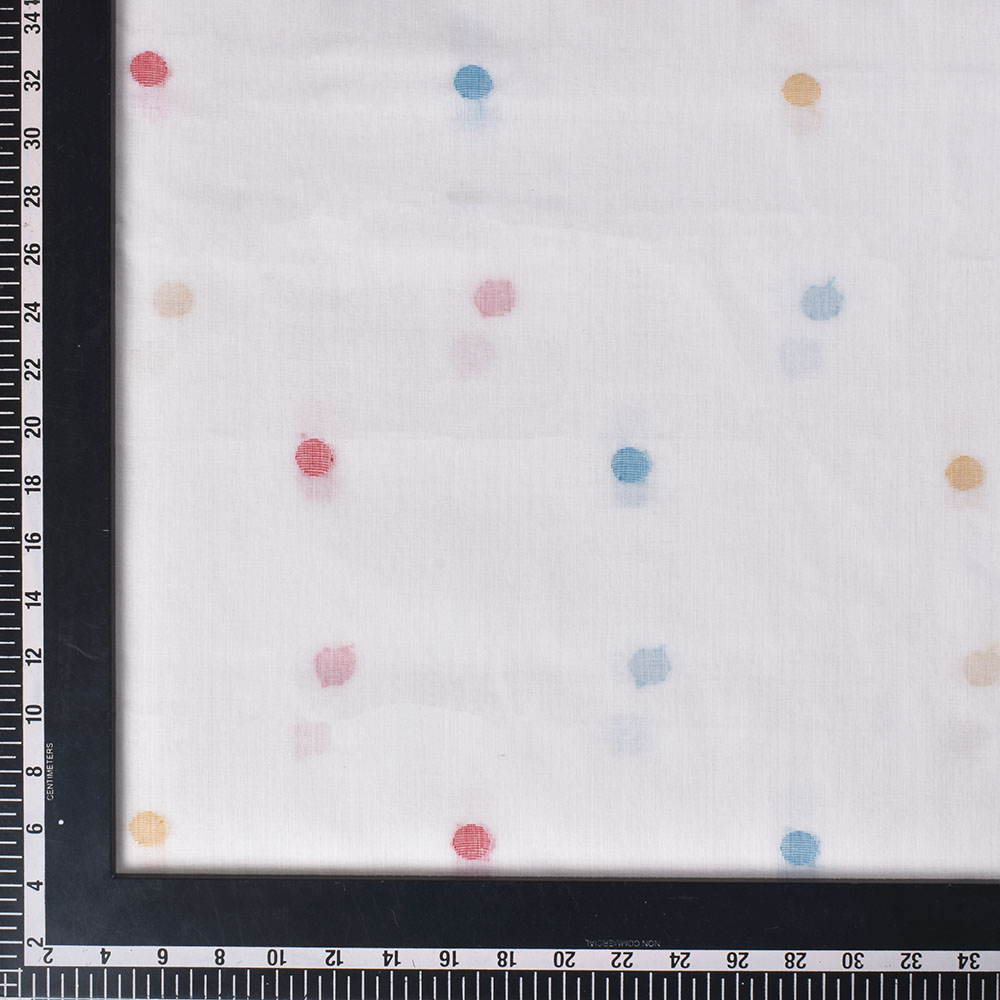 GEOMETRIC WHITE JAMDANI PURE COTTON 55 GSM FABRIC 175