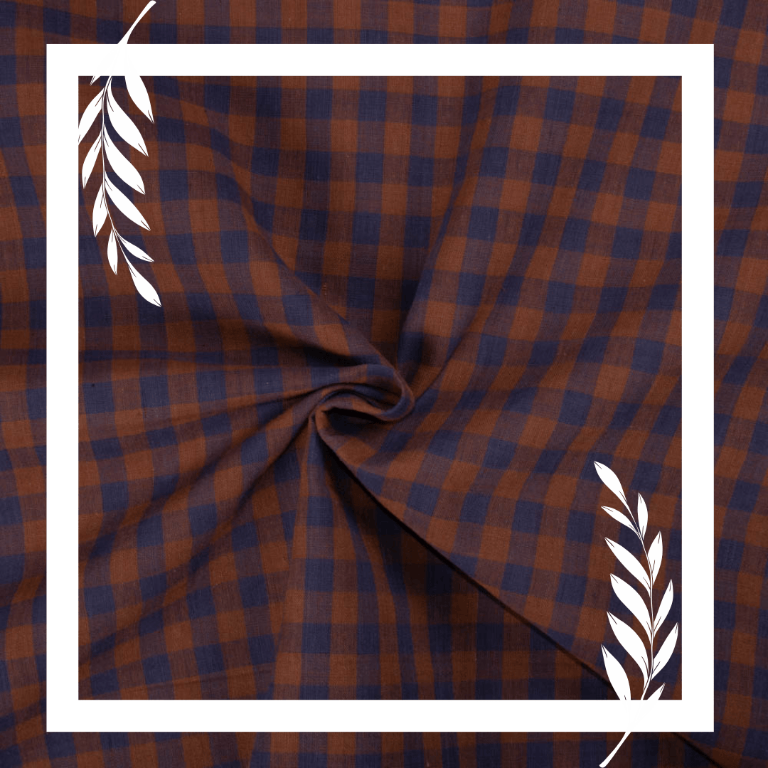 Check Khadi cotton fabric