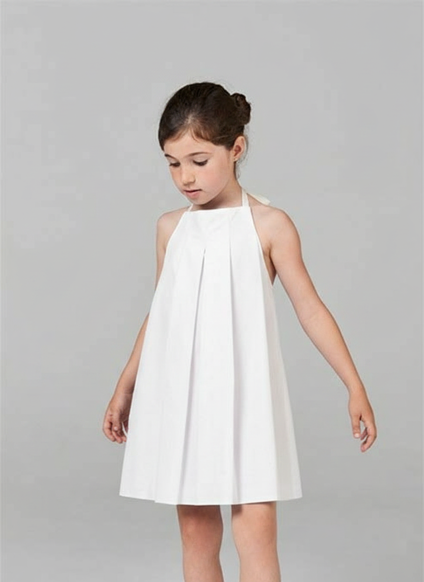 Pleats Halter Kids Dress