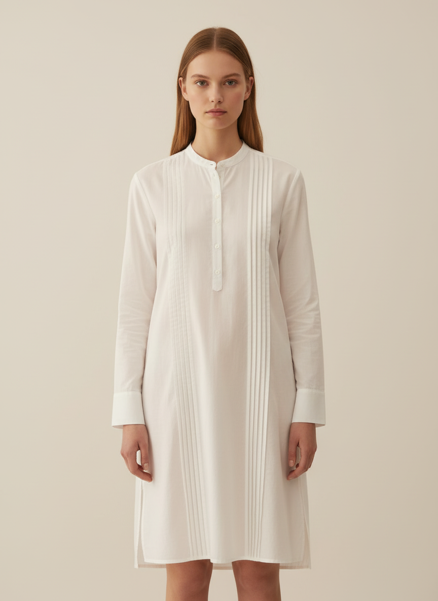 Sheath Dress With Tucks