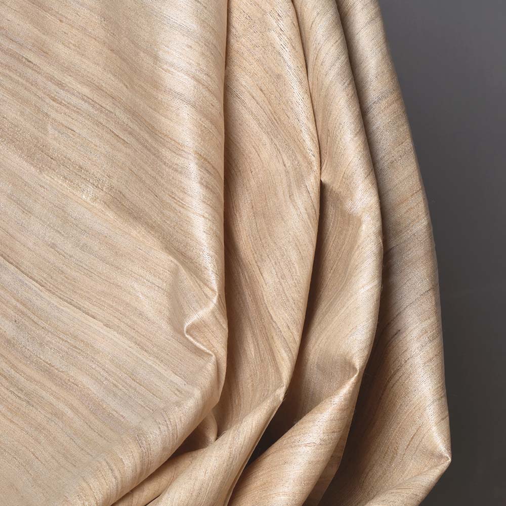 Plain Natural Pure Tussar Silk 92 GSM Handwoven Fabric