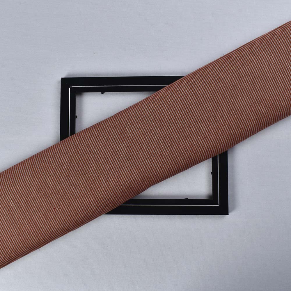 Stripe Brown Pure Cotton 100 GSM Handwoven Fabric