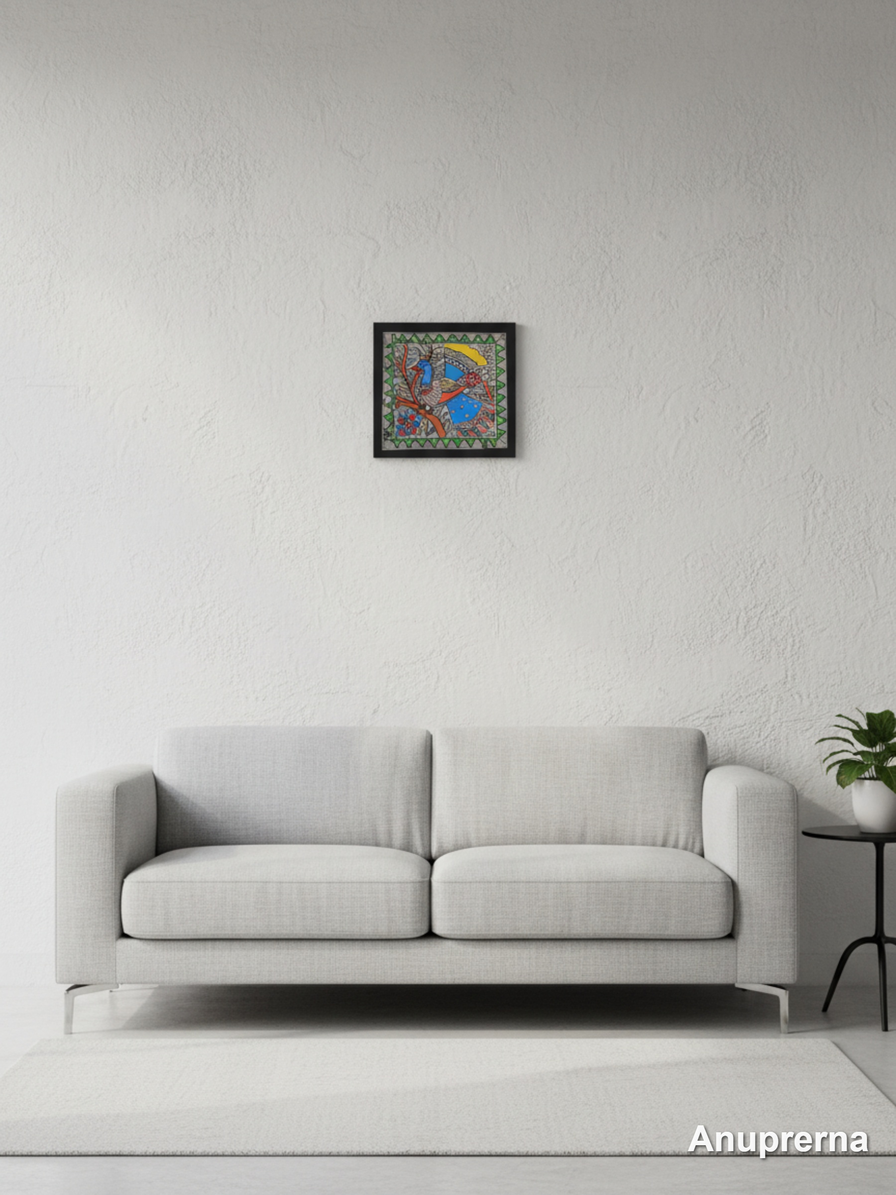 Ornamented Bird Madhubani Wall Art Decor