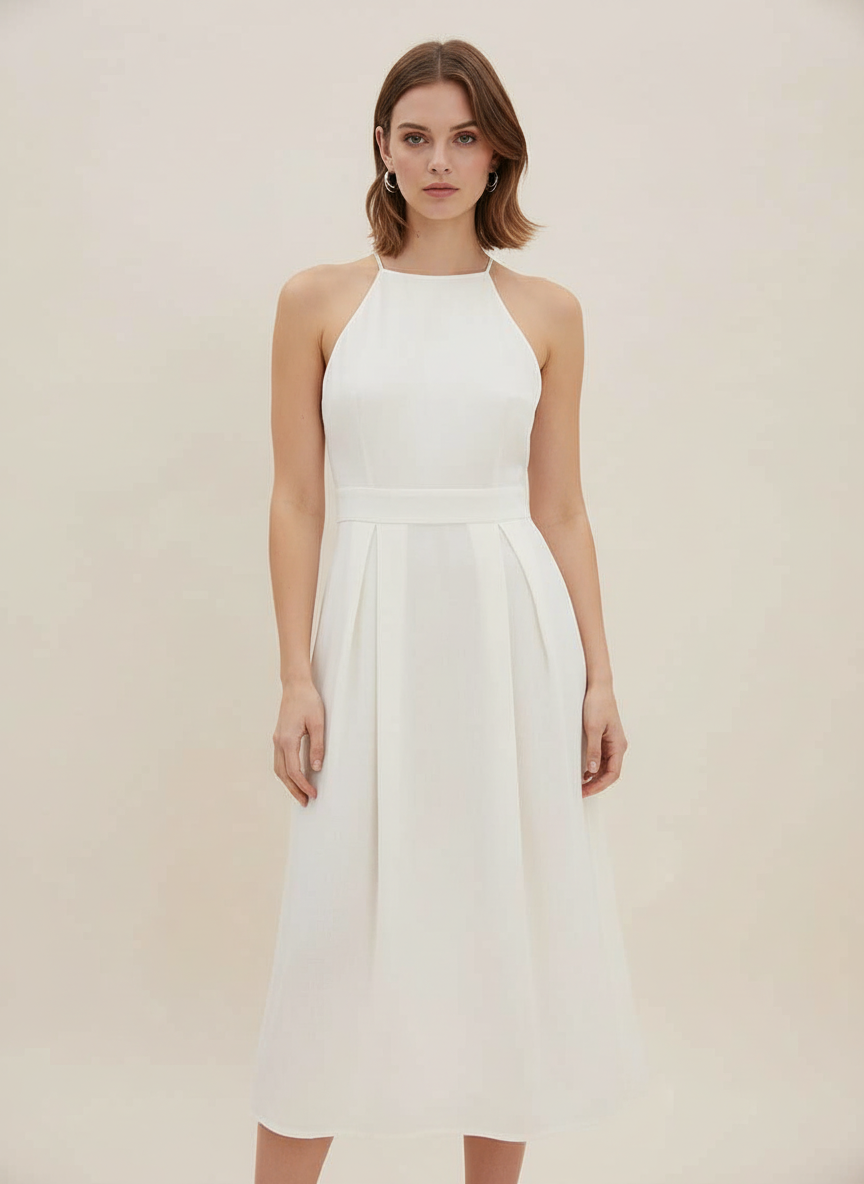 Semi-Open Back Tied Dress