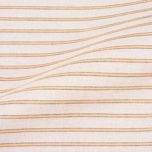 Stripe Cream Pure Linen 130 GSM Handwoven Fabric