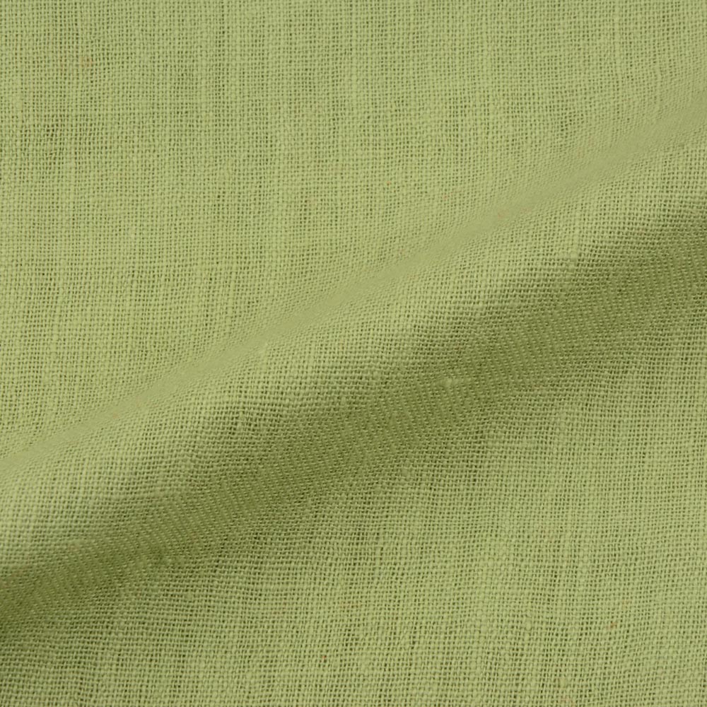 Plain Green Khadi 122 GSM Fabric - Handspun & Handwoven H22